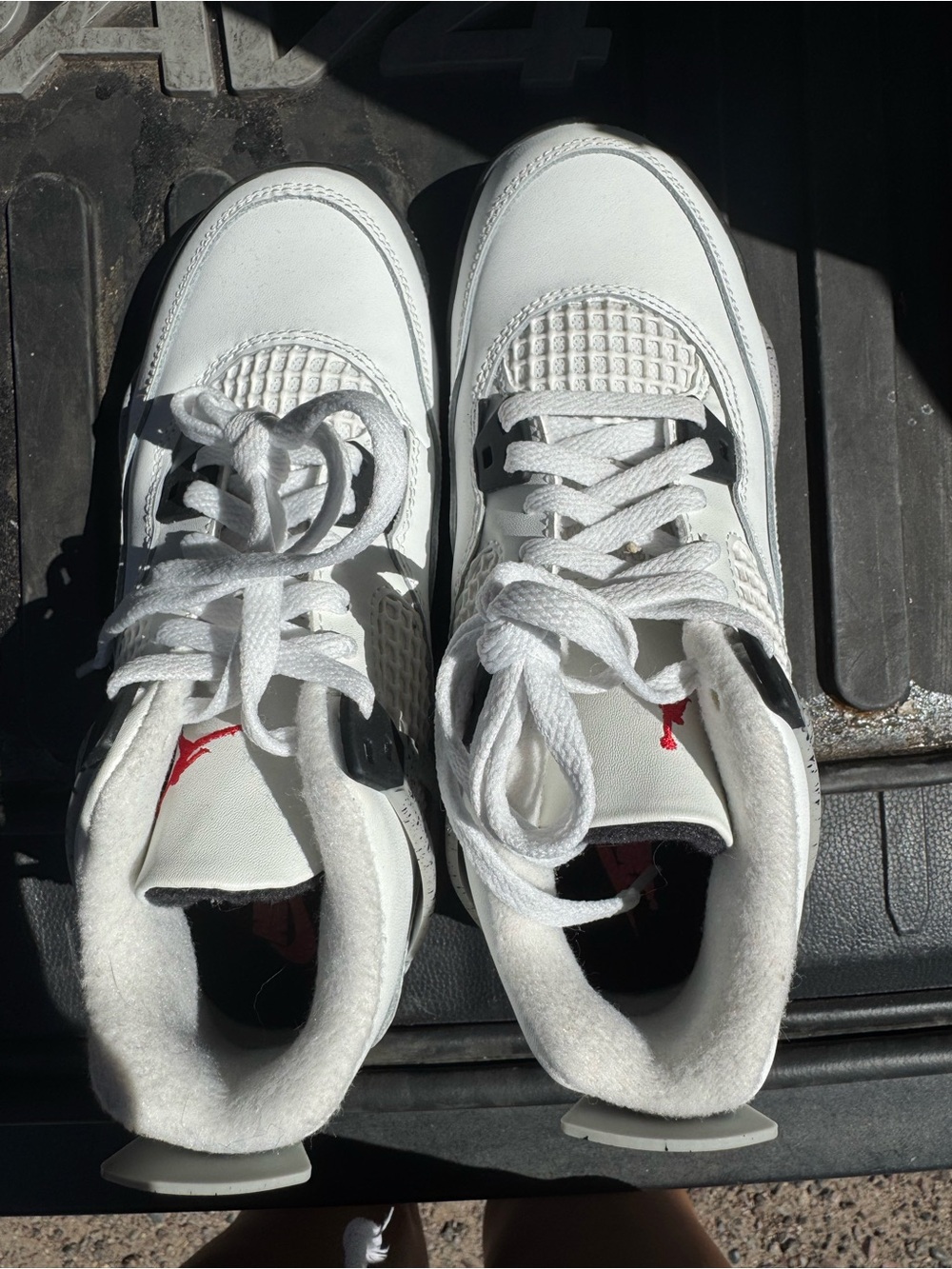 Jordan Kids White Gray Black Sneakers - Picture 2 of 4